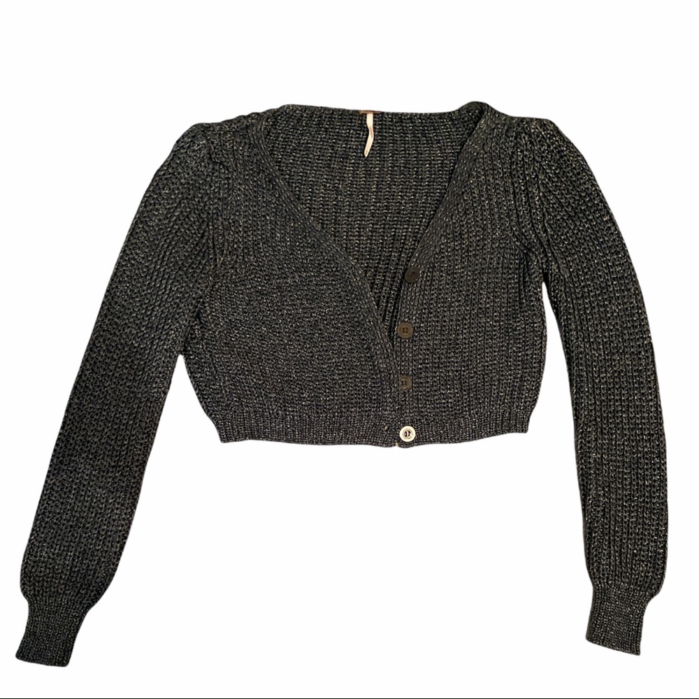 {FP} Metallic Cropped Cardigan